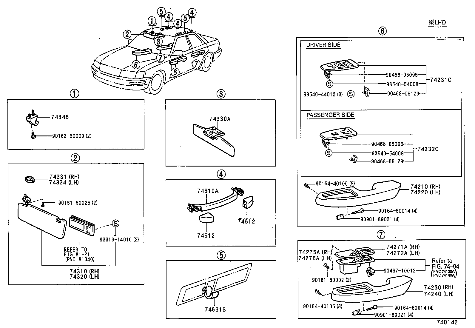 74271-50030 PANEL, REAR DOOR ARMREST BASE, UPPER RH product image