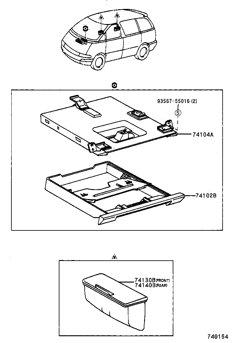74102-28010-B3 BOX SUB-ASSY, FRONT ASH RECEPTACLE product image