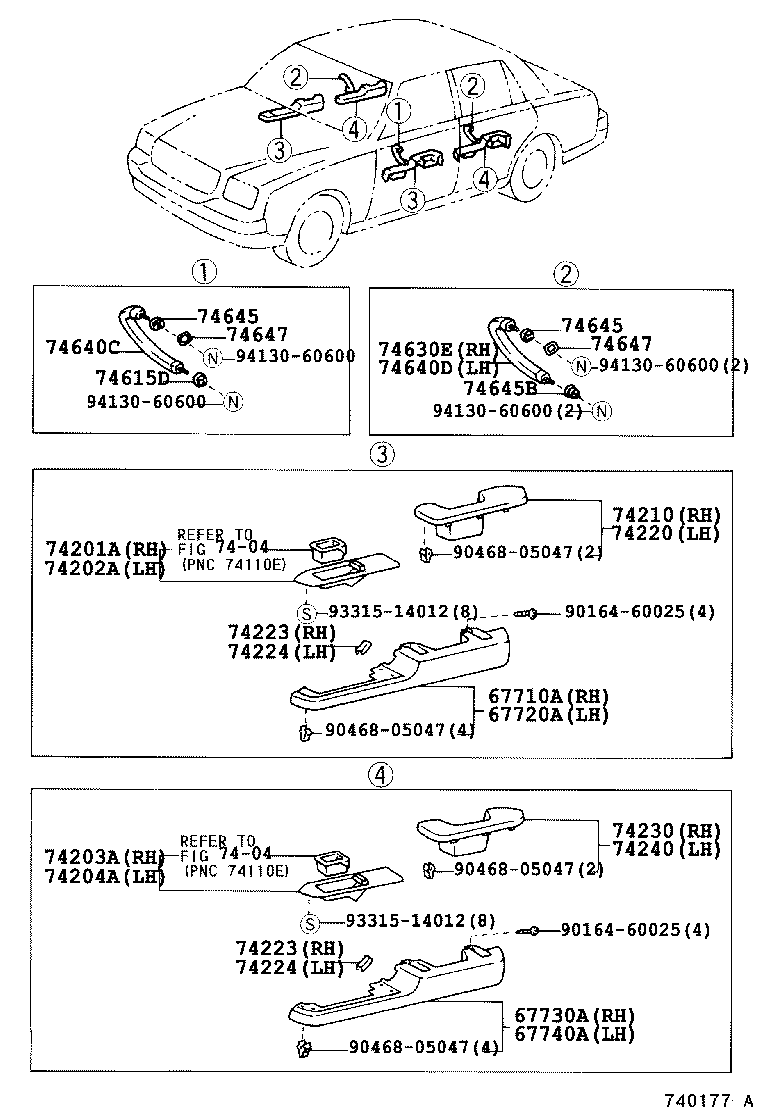 74201-40020 PANEL SUB-ASSY, FRONT ARMREST BASE, UPPER RH product image
