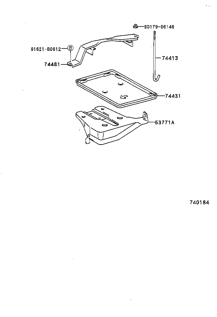 74431-02040 TRAY, BATTERY product image