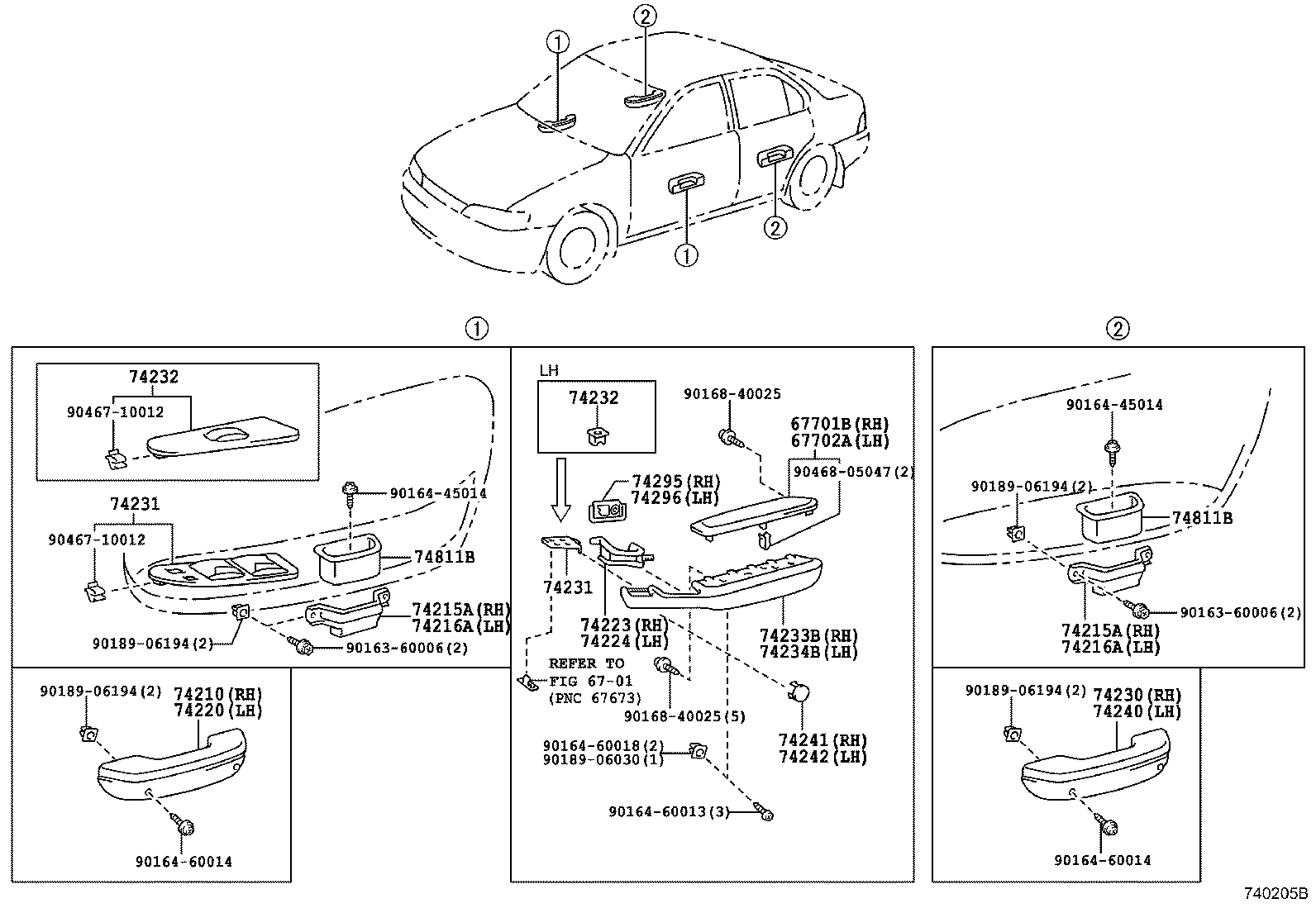 74232-13010 PANEL, FRONT ARMREST BASE, UPPER LH product image