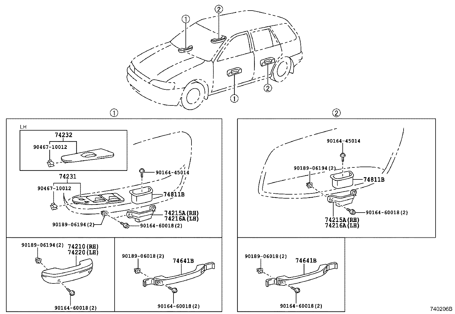 74232-13010 PANEL, FRONT ARMREST BASE, UPPER LH product image