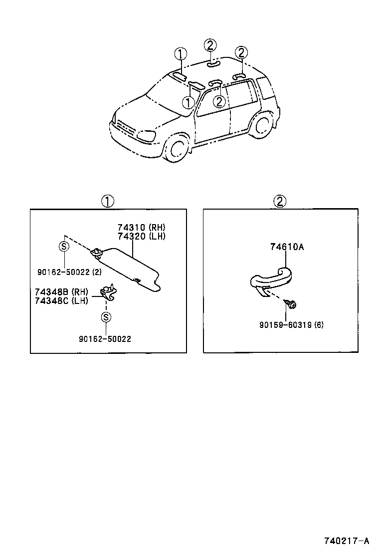 74240-46030 PANEL, FRONT ARMREST BASE, UPPER LH product image