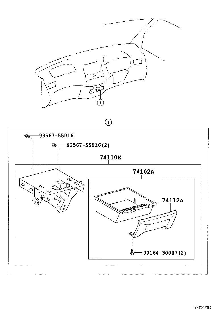 74110-46010-B0 RECEPTACLE ASSY, FRONT ASH product image