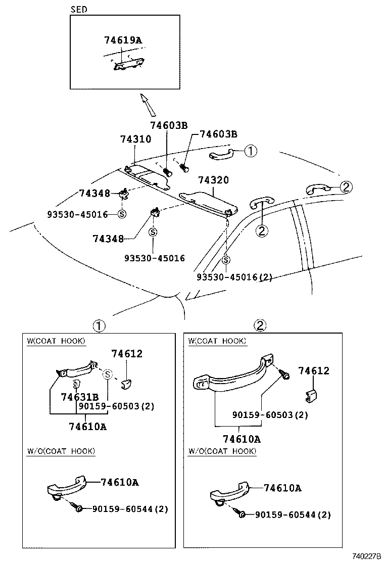74348-13010-A0 HOLDER, VISOR product image
