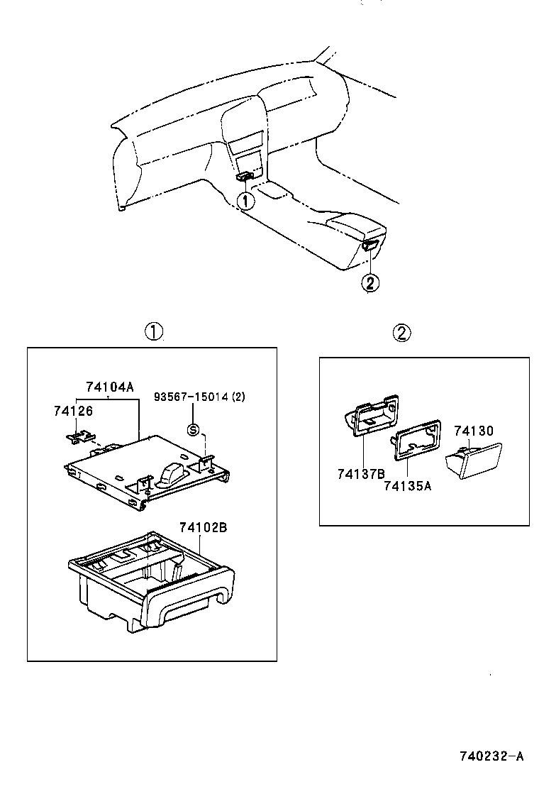 74109-02030-B2 RECEPTACLE ASSY, REAR ASH product image