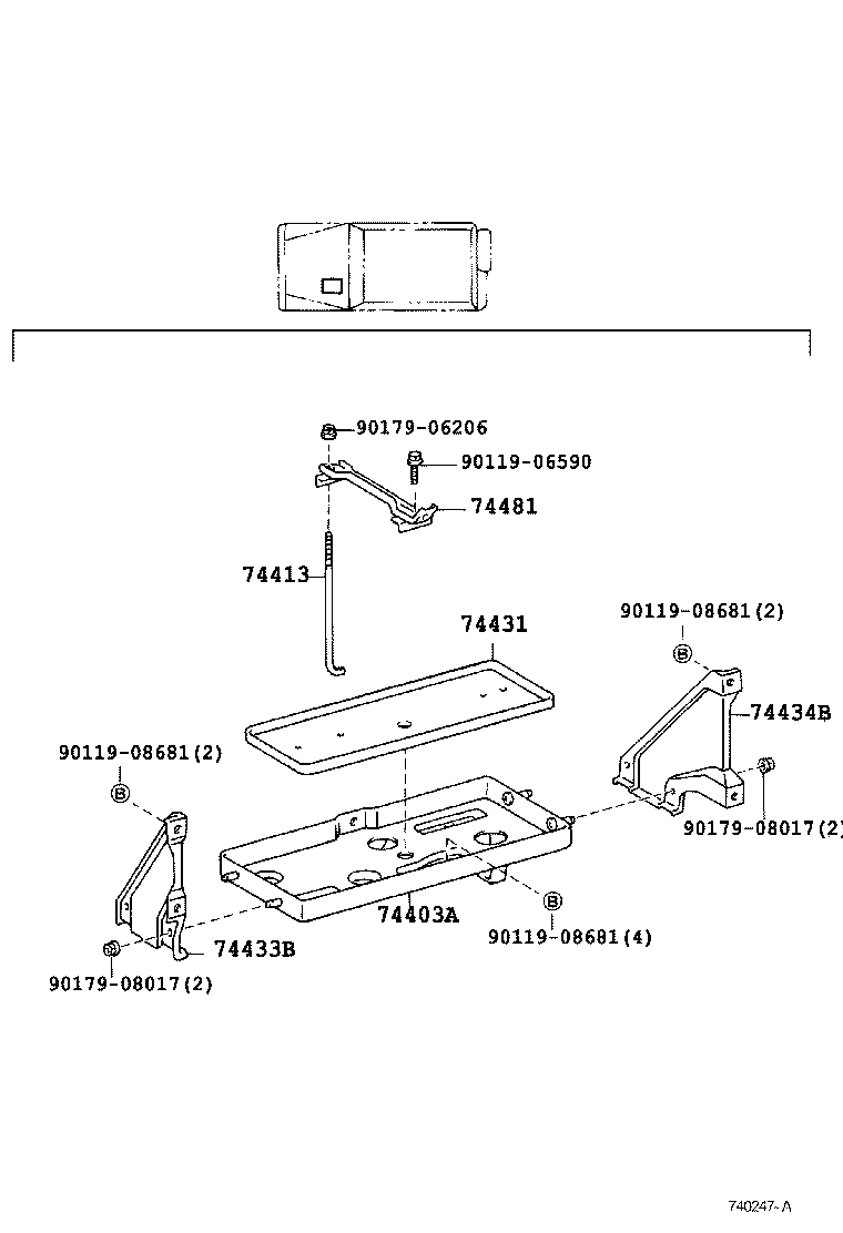 74404-60081 CLAMP, BATTERY HOLD DOWN product image