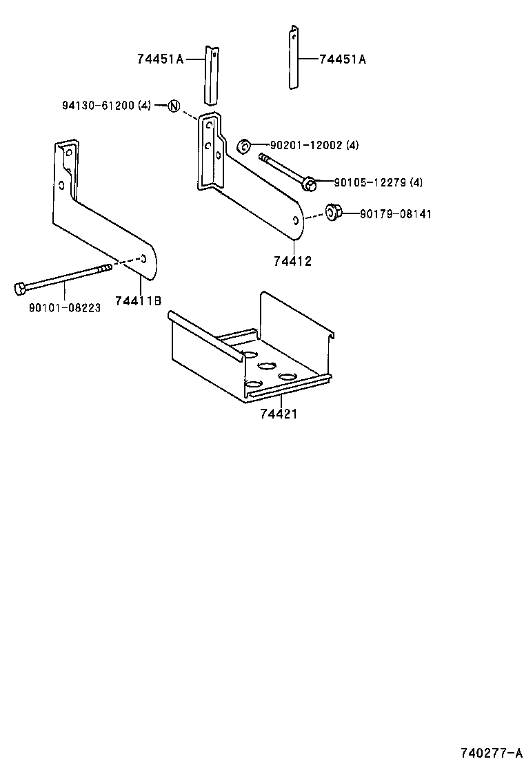 74411-37020 BRACKET, BATTERY, FRONT product image