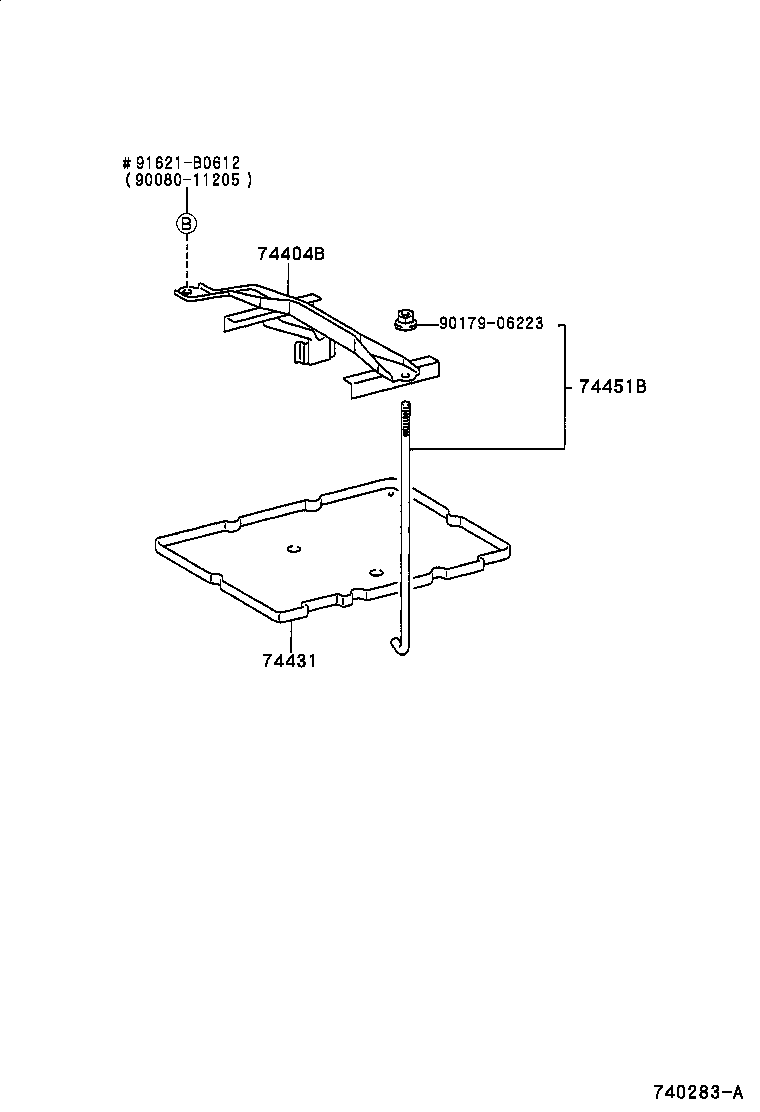 Toyota 74404-08011 CLAMP SUB-ASSY, BATTERY