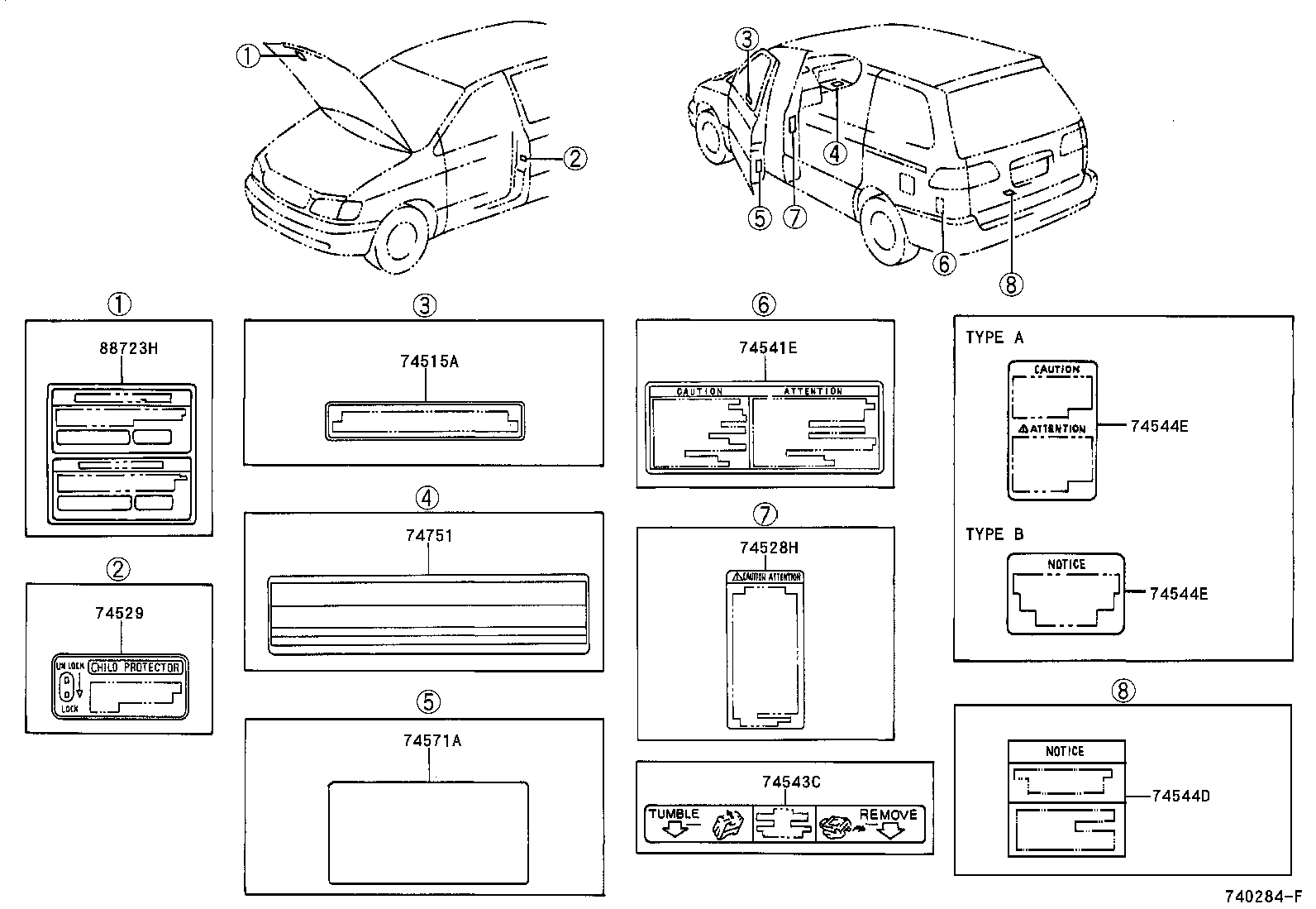 Toyota 88723-08030 LABEL, COOLER SERVICE CAUTION