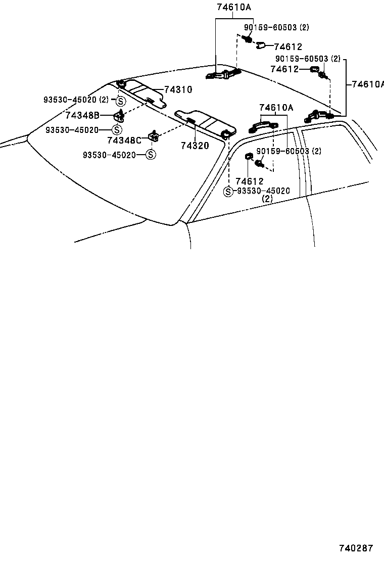 74348-AC010-B4 HOLDER, VISOR, RH product image