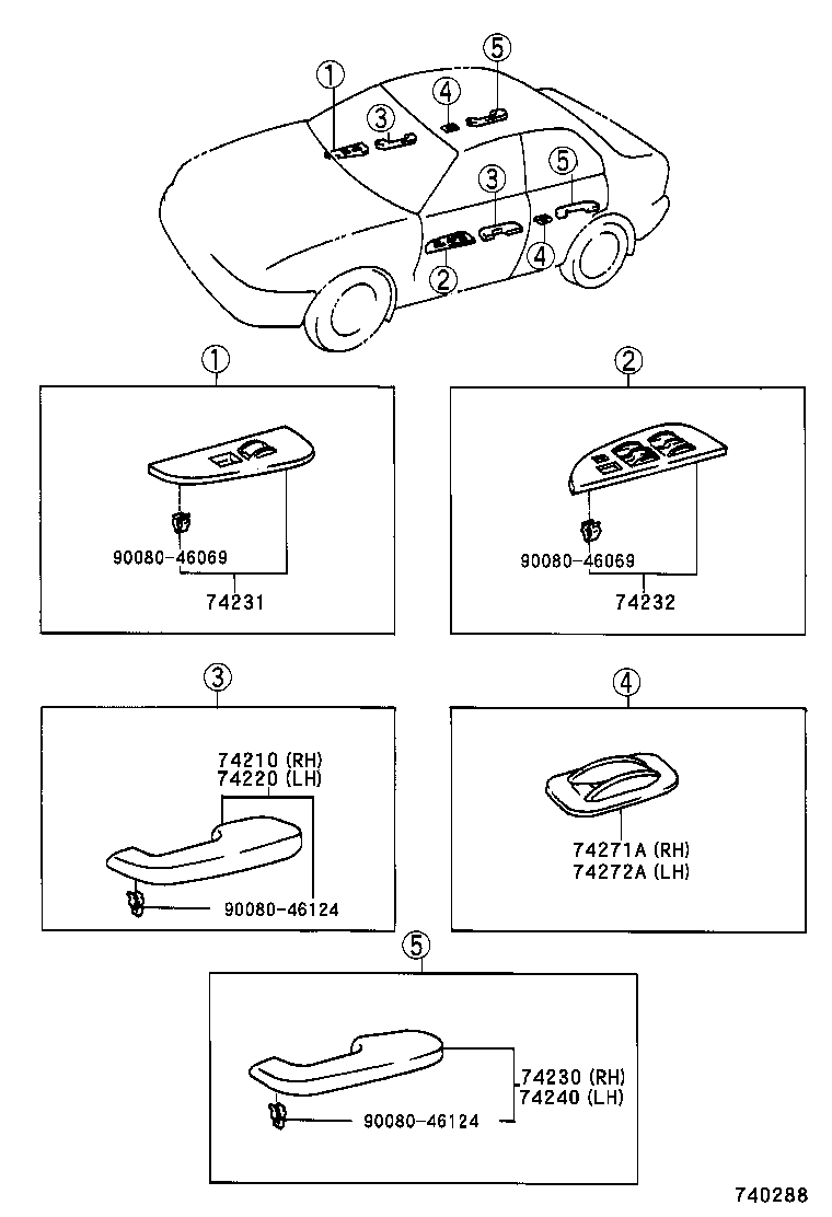 74348-AC010-B4 HOLDER, VISOR, RH product image