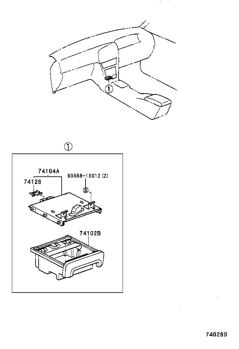 74102-02010-B0 BOX SUB-ASSY, FRONT ASH RECEPTACLE product image