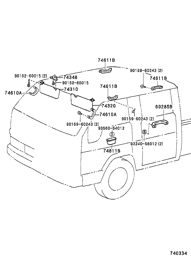 74348-25010-B0 HOLDER, VISOR product image