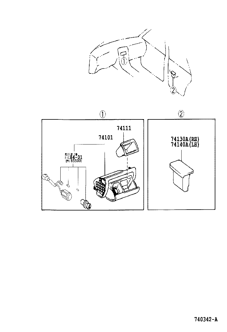 74101-30160 RECEPTACLE SUB-ASSY, FRONT ASH product image
