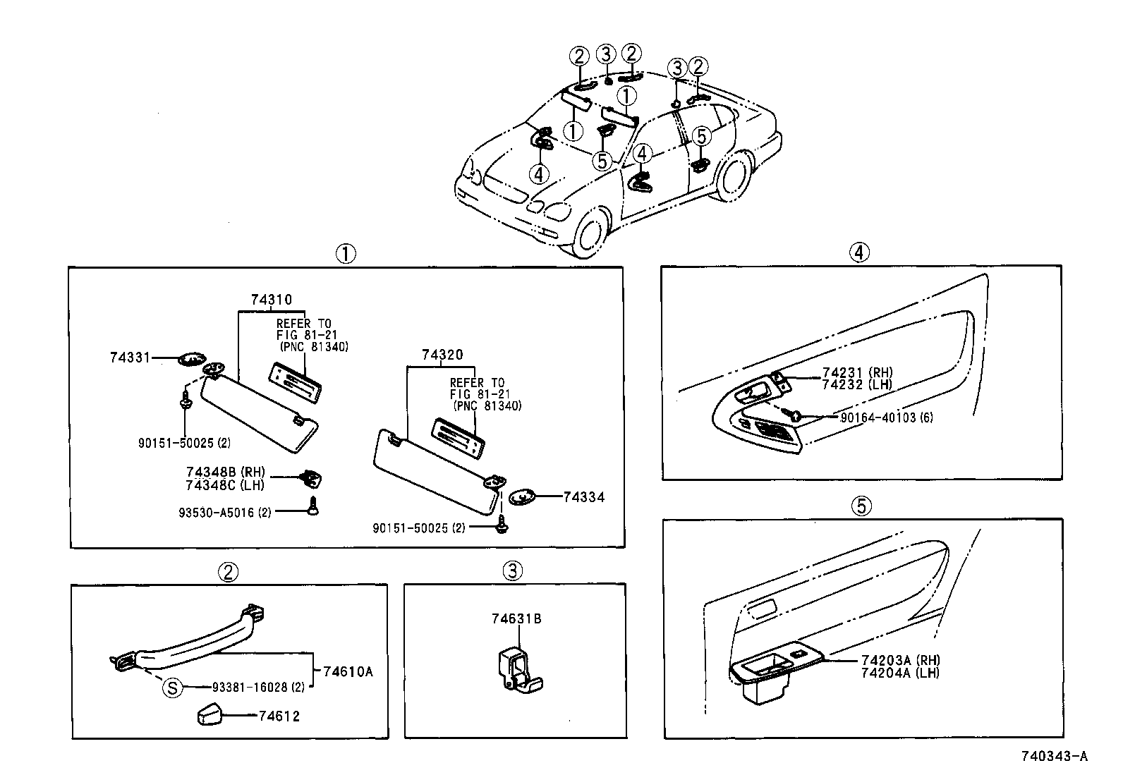 74232-30240 PANEL, FRONT ARMREST BASE, UPPER LH product image