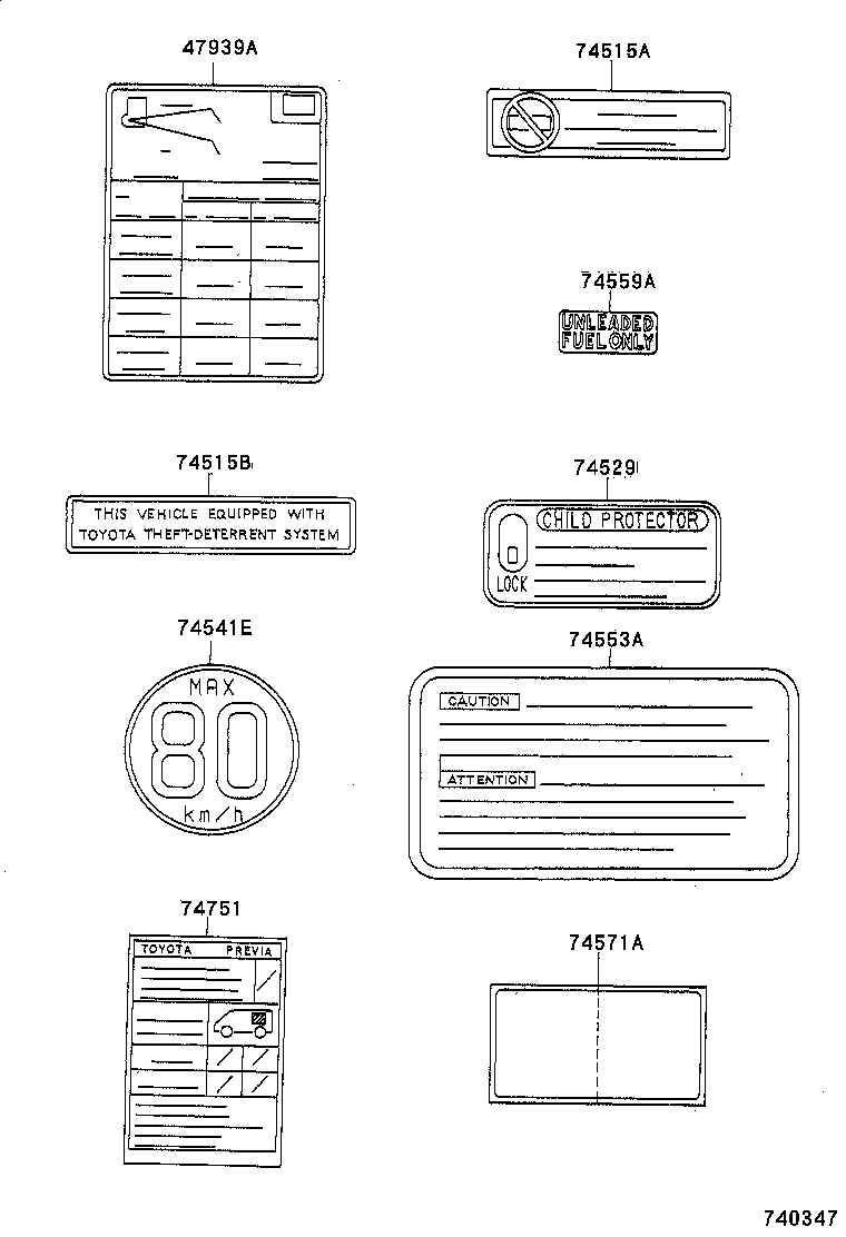42661-28221 LABEL, TIRE PRESSURE INFORMATION product image
