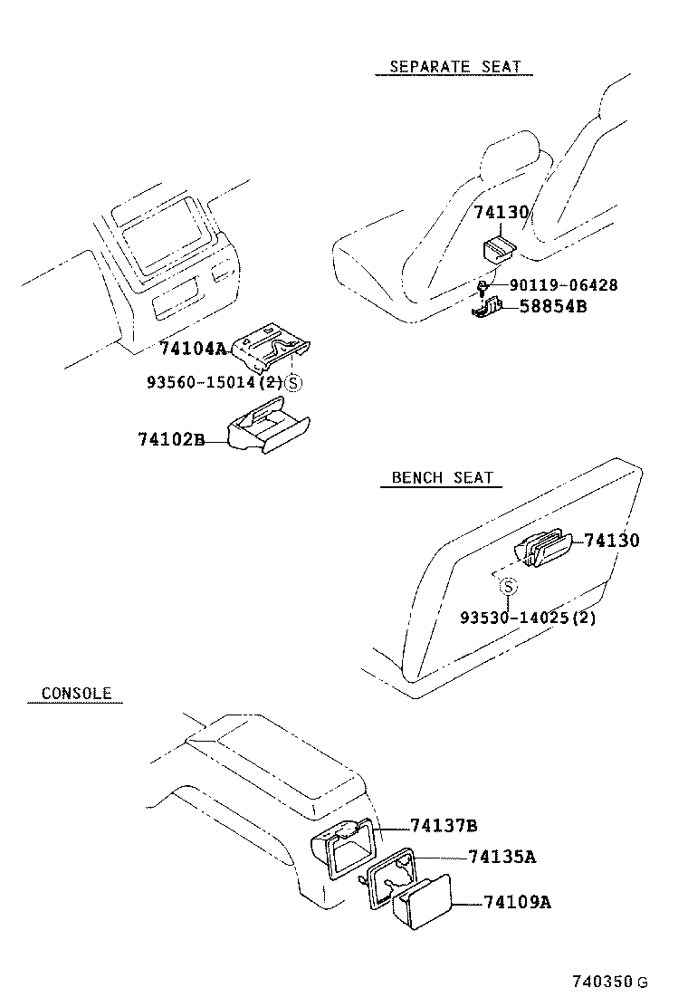 58854-35010 BRACKET, REAR ASH RECEPTACLE MOUNTING product image