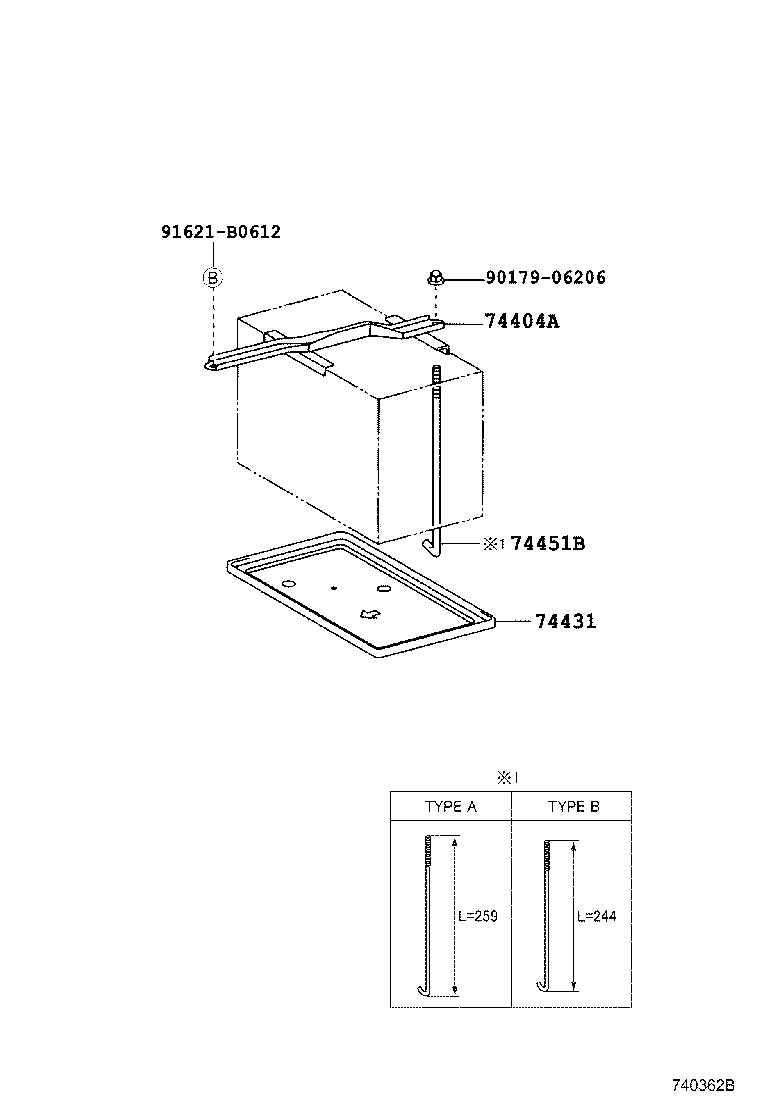74404-21010 CLAMP SUB-ASSY, BATTERY product image