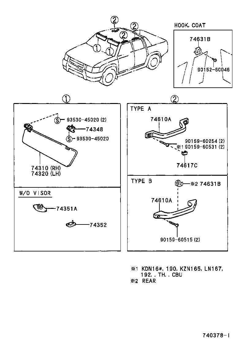 74348-22020-D0 HOLDER, VISOR product image