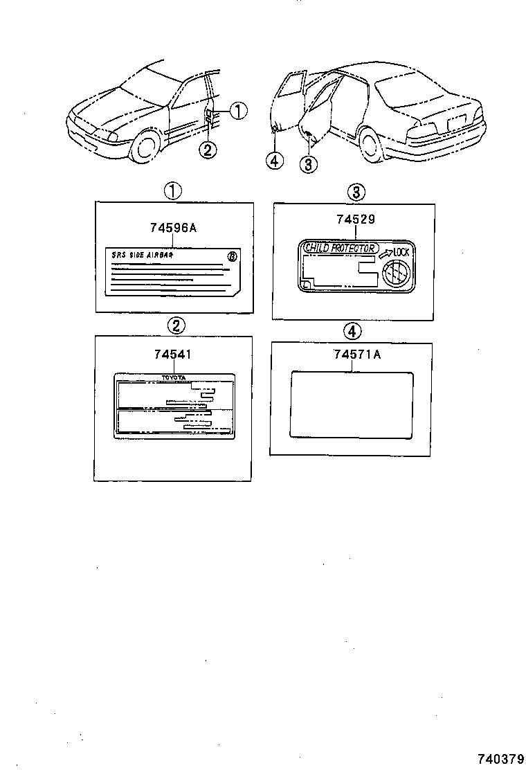 42661-07030 PLATE, TIRE PRESSURE CAUTION product image