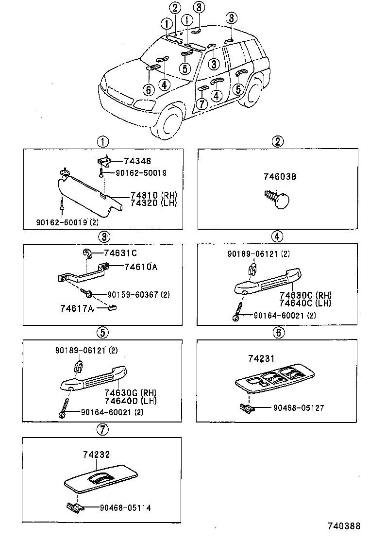 74231-42010-B0 PANEL, FRONT ARMREST BASE, UPPER RH product image