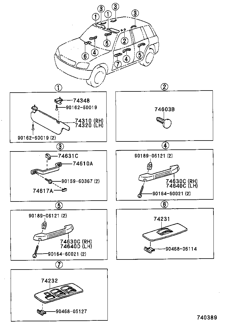 74231-42010-B0 PANEL, FRONT ARMREST BASE, UPPER RH product image