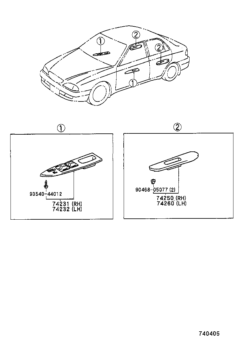 74232-05080-B0 PANEL, FRONT ARMREST BASE, UPPER LH product image