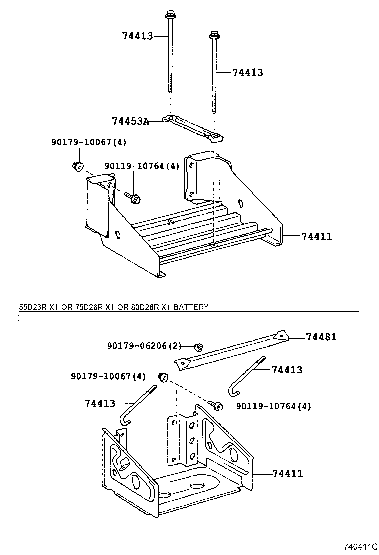 74453-36100 BAR, BATTERY SET PLATE product image