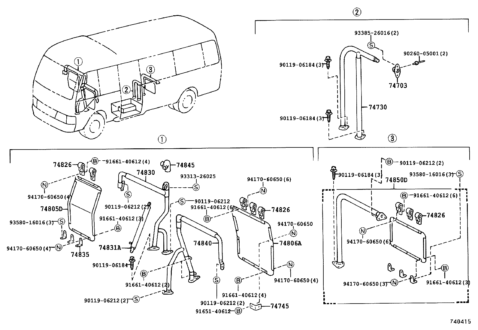 74730-36090 FRAME SUB-ASSY, HAND GRIP, NO.1 product image