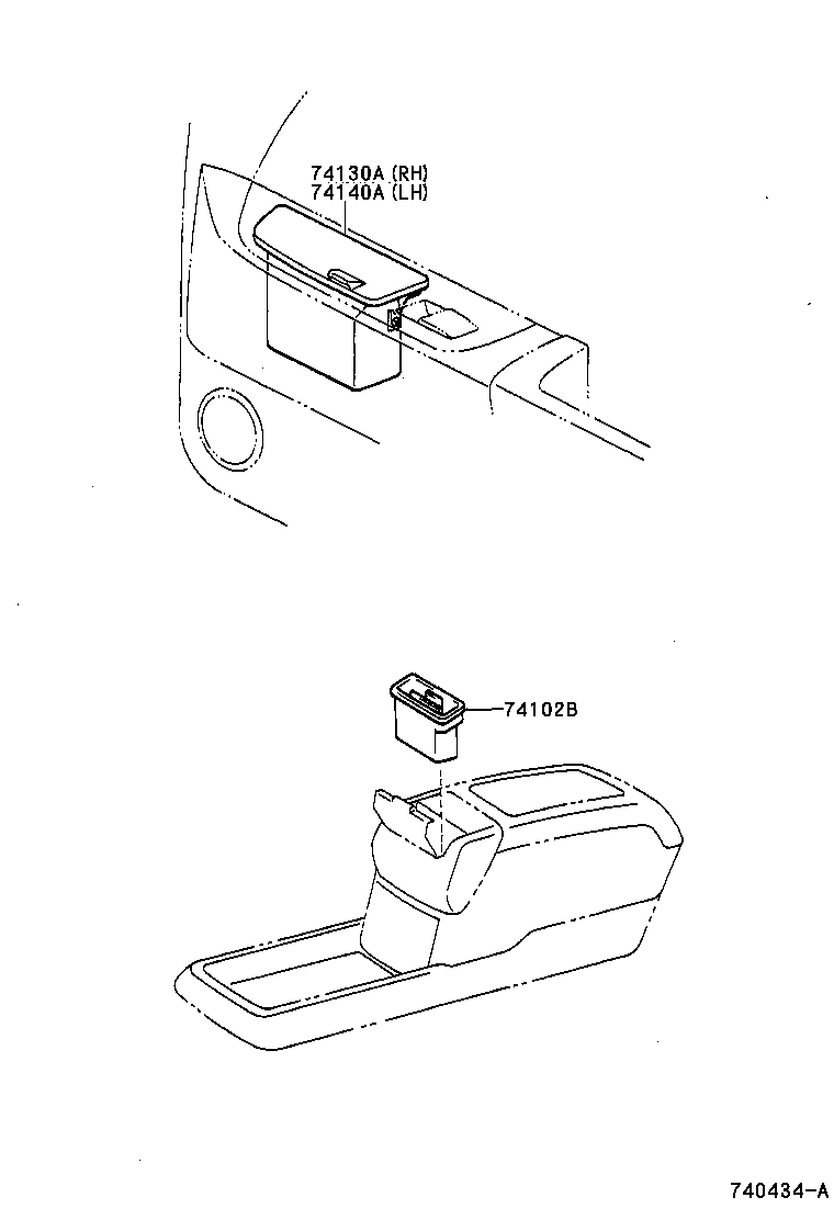 74130-48030 RECEPTACLE ASSY, REAR ASH, RH product image