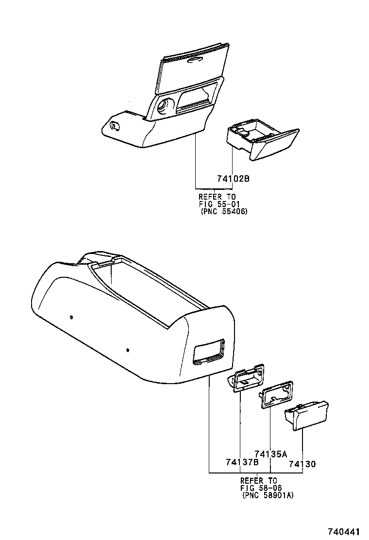74109-12020-B5 RECEPTACLE ASSY, REAR ASH product image