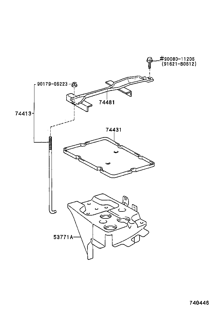 74404-AC010 CLAMP, BATTERY HOLD DOWN product image