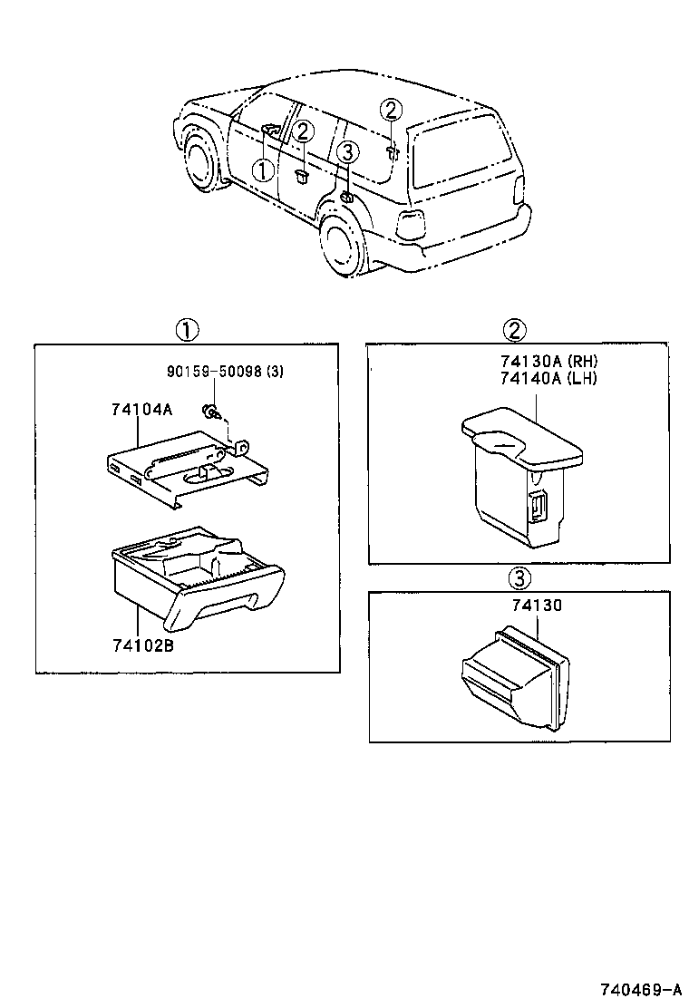 74102-60110-B0 BOX SUB-ASSY, FRONT ASH RECEPTACLE product image