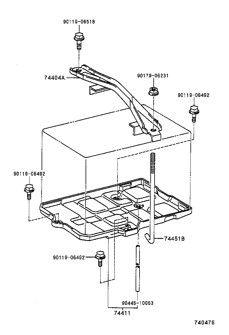 74451-24010 BOLT, BATTERY CLAMP product image
