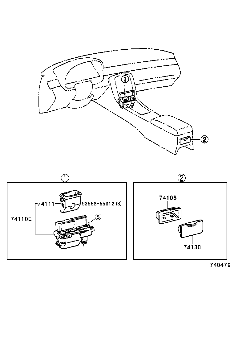 74110-24040 RECEPTACLE ASSY, FRONT ASH product image