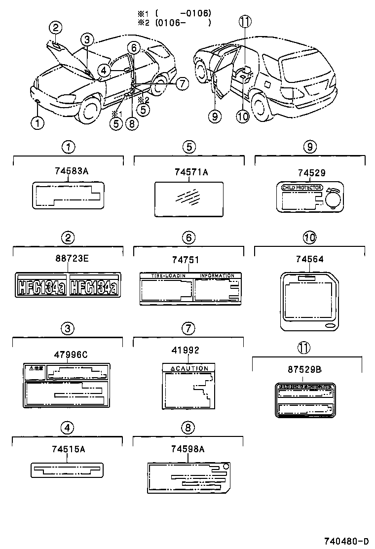 Toyota 41992-48010 LABEL, DIFFERENTIAL NOTICE