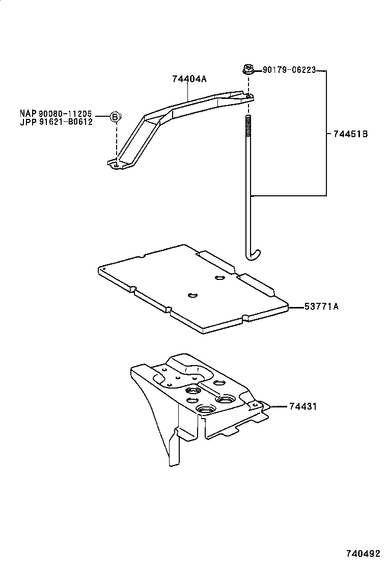 74431-33040 TRAY, BATTERY product image