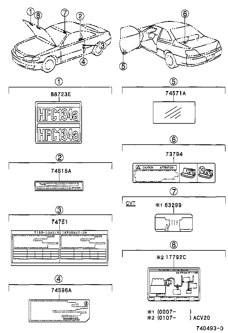 Toyota 42661-06370 LABEL, TIRE PRESSURE INFORMATION
