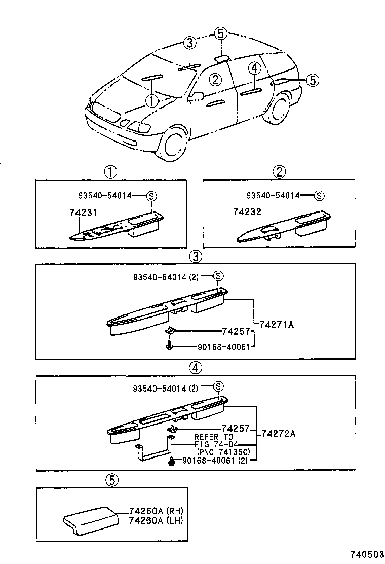 74232-44100 PANEL, FRONT ARMREST BASE, UPPER LH product image