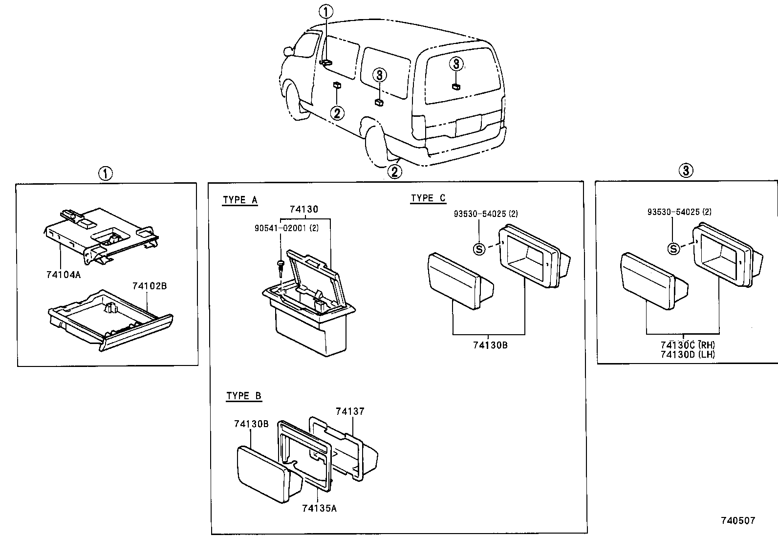 74104-26030 RETAINER SUB-ASSY, FRONT ASH RECEPTACLE product image