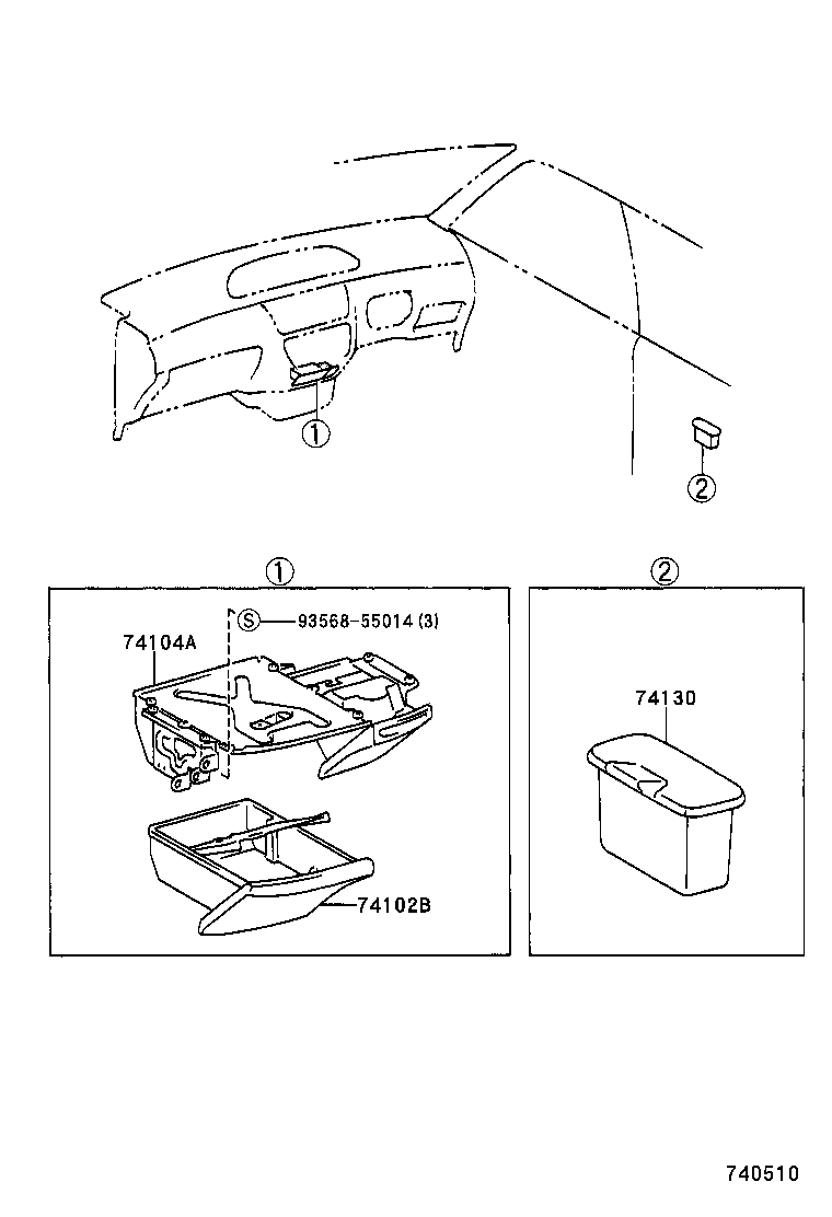 74102-32090-B0 BOX SUB-ASSY, FRONT ASH RECEPTACLE product image