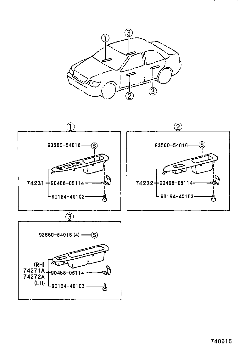 74232-32140 PANEL, FRONT ARMREST BASE, UPPER LH product image