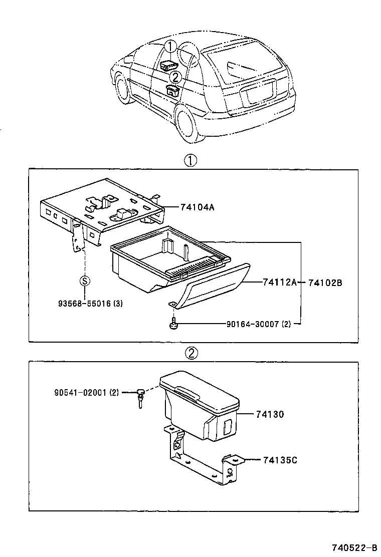 74102-44010-B3 BOX SUB-ASSY, FRONT ASH RECEPTACLE product image