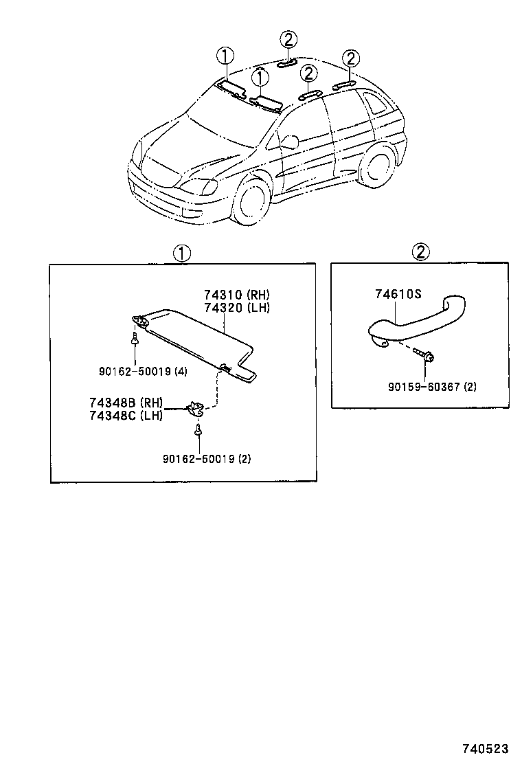 74232-44080 PANEL, FRONT ARMREST BASE, UPPER LH product image