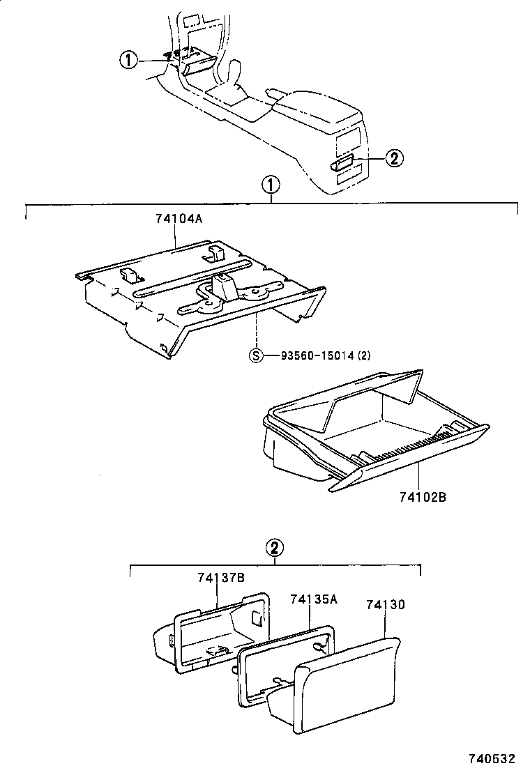 74102-35010 BOX SUB-ASSY, FRONT ASH RECEPTACLE product image