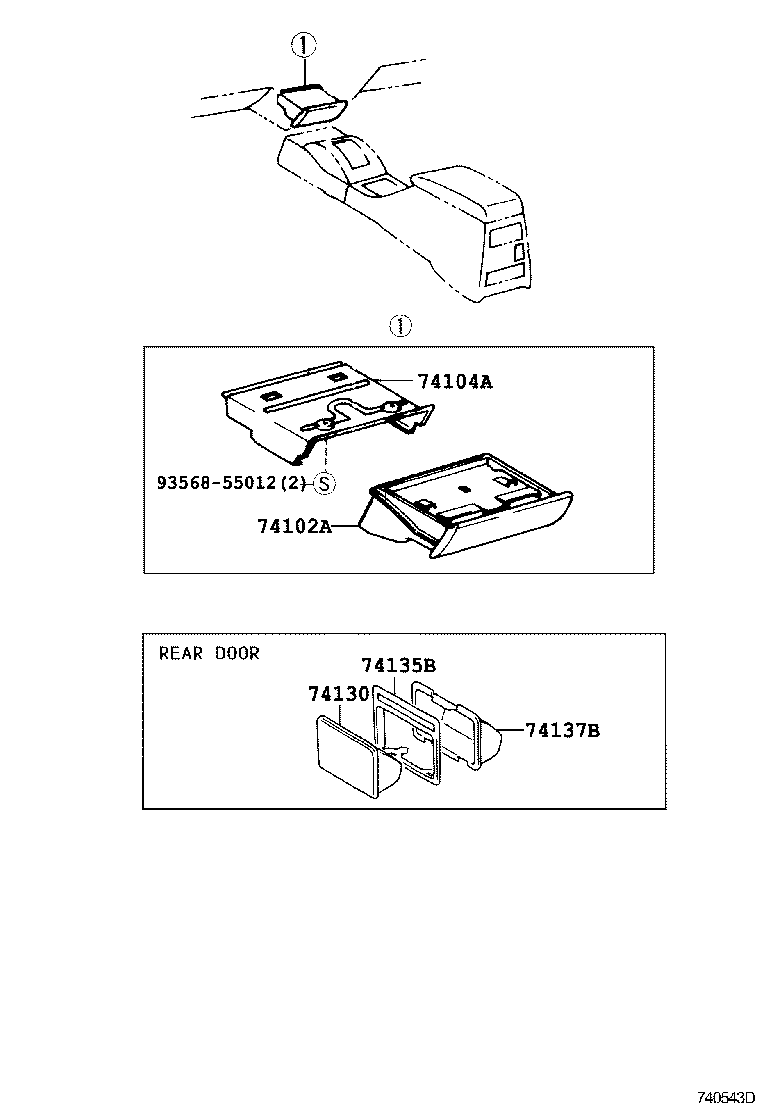 74102-0W010 RECEPTACLE ASSY, FRONT ASH product image