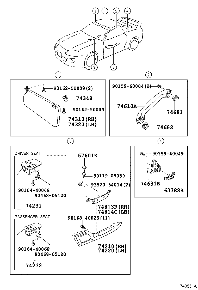 74231-14121 PANEL, FRONT ARMREST BASE, UPPER RH product image