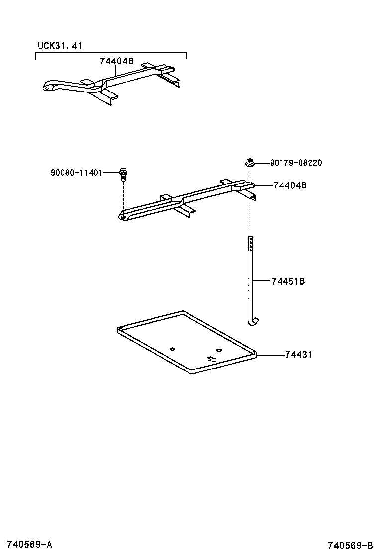 Toyota 74404-0C010 CLAMP SUB-ASSY, BATTERY