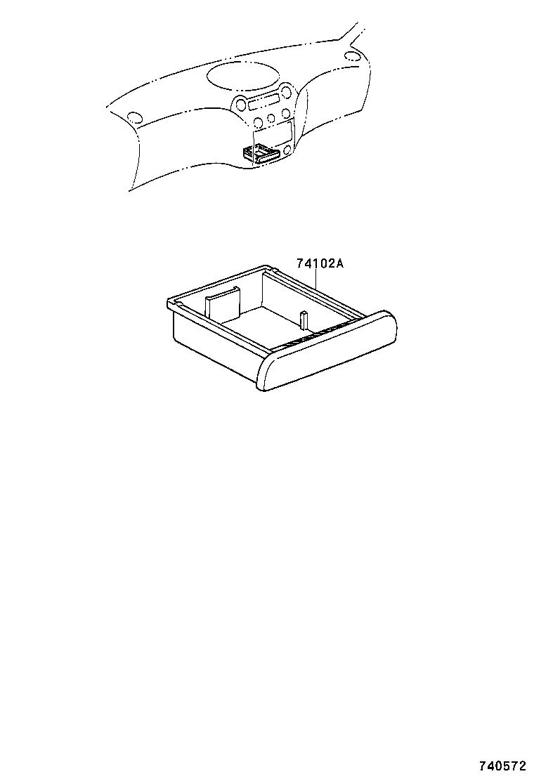 74102-52010-B0 RECEPTACLE ASSY, FRONT ASH product image